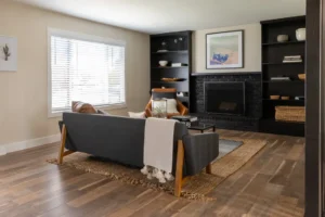 Modern, neutral color living room