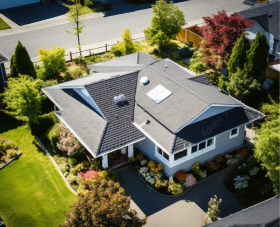 Aerial View of House Roof