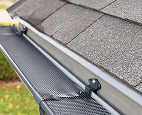 Roof gutter with guard